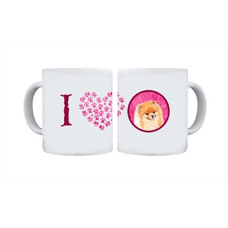 Carolines Treasures 15 oz. Pomeranian Dishwasher Safe Microwavable Ceramic Coffee Mug LH9395PK-CM15
